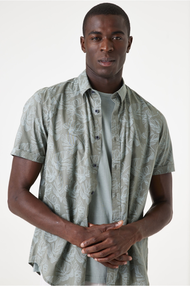 OVERHEMD MET PRINT F51092 2050 SAGE GREEN